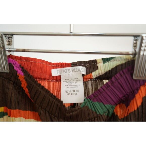 Pleats Please by Issey Miyake 100% Polyester Pleated Multicolor Pants 3 Women's - Picture 3 of 5